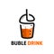 Bubble drink outline logo