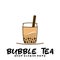 Bubble drink tea logo icon