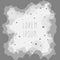 Bubble frame with sample text. Abstract grayscale clouds. Bubbles, circles