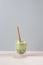 Bubble green Tea glasses with drink straw on white background