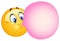 Bubble gum emoticon