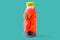 Bubble gum lemonade with currants, lime, mint, bubble gum syrup, ice, soda water on green background for food delivery website 1