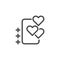 Bubble with heart icon for love chat in social networks, dating sites and apps, romantic coaching, virtual communication