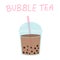 Bubble pearl milk tea vector illustration