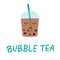 Bubble pearl milk tea vector illustration