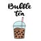 Bubble pearl milk tea vector illustration