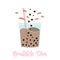 Bubble pearl milk tea vector illustration