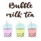 Bubble pearl milk tea vector illustration