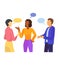 Bubble people vector bubbling speech communication and group of man woman friends discussion illustration set of person