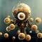 Bubble scuba diver creature underwater. Created using ai generative.