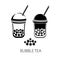 Bubble Tea, Pearl milk tea, black and white pearls. Taiwanese drink. Tapioca. Isolated object on white background in vector. Icon