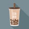 Bubble tea or Pearl milk tea vector illustration