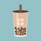 Bubble tea or Pearl milk tea vector illustration