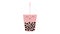 Bubble tea shake smoothie watercolor illustrated juice drink in plastic to go cup. 4K video.