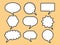 Bubble text boxes cartoon set vector eps10 illustration. Simple white color talking chat sympols