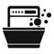 Bubble wash dishwasher icon simple vector. Fixing worker