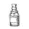 Bubbled Potion Elixir Bottle Monochrome Vector