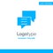 Bubbles, Chat, Customer, Discuss, Group Blue Solid Logo Template. Place for Tagline
