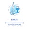 Bubbles concept icon. Fizzy drinks, winetasting advice idea thin line illustration. Spoiled alcohol beverage, still