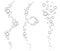 Bubbles of fizzy drink, air or soap. Vertical streams of water. Outline vector illustration.
