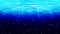 Bubbles underwater rising to water surface. Blue ocean illuminated the bright rays. Water bubbles in the sea. Loop animation.