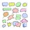 Bubbles vector blank speech bubbling messages for communication or dialog set of cartoon bubbly chat balloon sketch