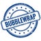 BUBBLEWRAP text on blue grungy round rubber stamp