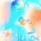 Bubbling Blue and Orange Illustration, Generative AI Based with Spray Effect