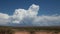 Bubbling Cumulus Clouds in High Desert Landscape Zoom Out Timelapse