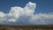 Bubbling Cumulus Clouds in High Desert Landscape Zoom in Timelapse