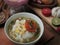 Bubur Ayam or Indonesian Chicken Porridge with Soup