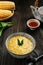 Bubur jagung manis, or sweet corn porridge, an indonesian dessert.