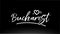 bucharest black and white city hand written text with heart logo