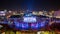 Bucharest city central Unirii Square new 2018 Fountain panoramic view and night city skyline