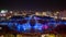 Bucharest city central Unirii Square new 2018 Fountain panoramic view and night city skyline