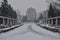 Bucharest city during heavy snowfall