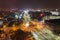 Bucharest city night view on University Square