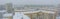 Bucharest city panorama covered in snow