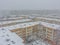 Bucharest city panorama covered in snow