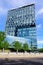 Bucharest, Romania - 15 May 2021: South Tower of the City Gate Towers in Piata Presei Press Square in the Northern part of the