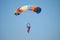 Bucharest/ Romania - AeroNautic Show - September 21, 2019: Skydivers getting ready to land in water