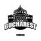 Bucharest, Romania, black and white logo