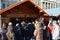 Bucharest, Romania: martisoare stall, trinkets for Spring