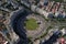 Bucharest, Romania, May 15, 2016: Aerial view of Piata Alba Iulia