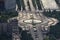 Bucharest, Romania, May 15, 2016: Aerial view of Unirii Square in Bucharest
