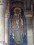 Bucharest, Romania: Mosaic icon of St Nicholas in narthex of Orthodox Church, Antim Monastery