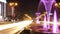 Bucharest, Romania Night Timelapse of the Water Fountains at Union Square (Piata Unirii).