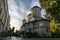 Bucharest, Romania - November 04, 2018: People visiting Radu Voda Monastery dedicated to Saint Nectarios of Aegina and The Holy Tr