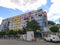 Bucharest, Romania - September 12, 2022: Apartment building brightly painted