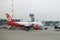 BUCHAREST, ROMANIA â€“ FEB 18: AirBelin plane waiting at the Hen